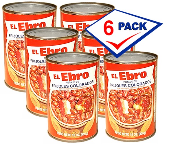 El Ebro small red beans potage with bacon and sausage . 15 oz. Pack 6.